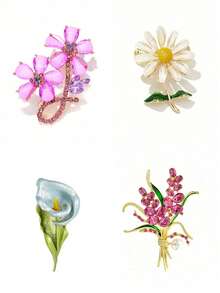 1pc Women's Fashionable Spring Daisy Flower Brooch, Romantic Floral Plant Versatile Pin - Flower - View 1
