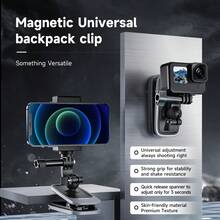 TELESIN 360°旋转磁力背包夹适用于 GoPro Hero 13 12 11 10 9 8 7 Insta360 DJI 运动相机配件 - Backpack stand - 查看 3
