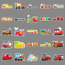 50pcs Cartoon Train Doodle Stickers For Scrapbooking, Drawing Board, Phone Case, Decorative Stickers Room Decor Wall Decor Wall Sticker