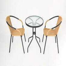 户外桌阳台休闲玻璃圆桌