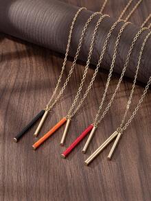 1pair Fashionable Simple & Personalized Enamel Long Bar Orange Dangle Earrings, Versatile - Earrings - View 8