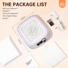 CHRISTINE SHELLY Nail Dust Collector, Powerful Vacuum Fan And Nail Dust Collector Quiet, Professional Salons&Home Use Dust Collector Nail Tech With Reusable Filter And 30pcs Nonwoven Filter And 1pcs Dusting Brush, AB Diamond - 白色 - 查看 9