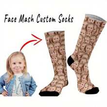 Chaussettes personnalisées à motifs de visages multiples, chaussettes à visages, chaussettes pour garçons d'honneur, chaussettes avec visage, chaussettes personnalisées pour animaux de compagnie, cadeau d'anniversaire pour lui, chaussettes avec photo personnalisées