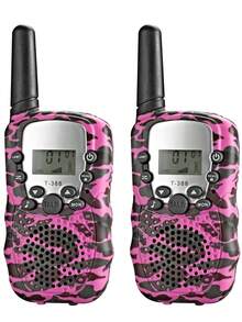 适合 3-14 岁男孩和女孩的对讲机礼物玩具 22 频道儿童对讲机套装户外探险徒步露营装备游戏适合男孩和女孩迷彩 - 1 对 - 迷彩 - 查看 15