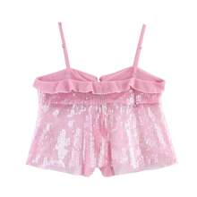 ZEVITY Women's Sequin Patchwork Camisole Top 2501