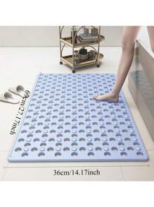 Tapis de bain antidérapant avec ventouses, tapis de douche à séchage rapide avec design à trous ronds, anneaux de massage, convient pour les salles de bain domestiques et d'hôtel, baignoires, gris, bleu ciel, essentiels de salle de bain d'hôtel | Tapis de bain de massage | Tapis de douche, tapis de salle de bain