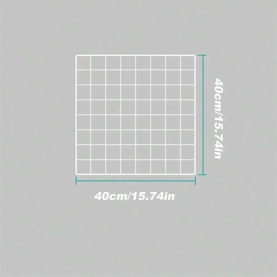 Organizador de Panel de rejilla de alambre montado en la pared, exhibición colgante, almacenamiento de pared, soporte de estante de malla multiusos, colgador de tablero de anuncios de alambre - Blanco - Ver 1