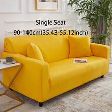 1 Pc Plain Color Sofa Cover, Versatile For All Seasons, Modern Polyester Fiber Rectangular Super Elastic Pet Hair Resistant Sofa Slipcover, Washable, Suitable For Living Room - High Grade Yellow - View 15