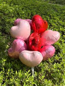 10pcs/Set 18inch Heart Shaped Foil Balloon In Gold, White, Red, Pink, Blue, Cream, Light Gold, Black - Perfect For Birthday Party, Wedding, Valentine's Day, Anniversary, Bridal Shower, New Year Party Decoration, Room Decor, Photo Props - Multicolor - View 5