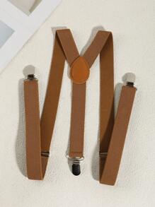 1pc Men Solid Color Elastic Adjustable Y-Shape Belts/Suspenders, Suitable For Casual, Travel, Shirt & Business Outfits