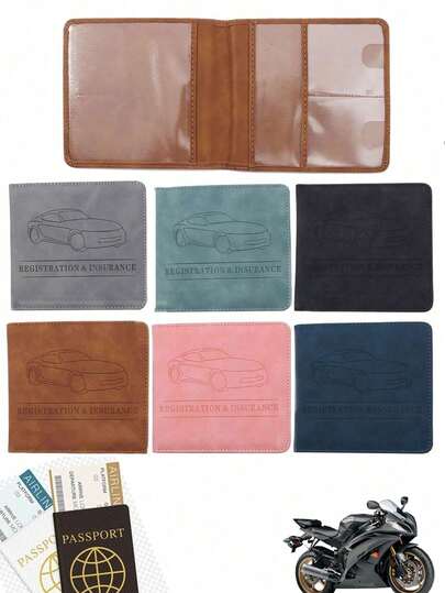 1 件简约短款多功能摩托车驾驶证保护套收纳袋旅行用品旅行收纳袋旅行用品旅行钱包护照夹护照钱包海滩度假包夏季圣诞假期