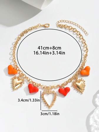 1 st elegant moderiktigt halsband med flera hjärtan