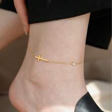 1 Peça pulseira de tornozelo de corrente de contas em forma de borboleta À prova d'água para viagem à rua e praia para mulheres