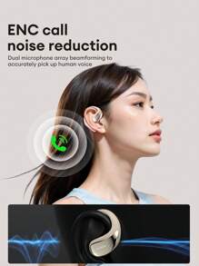 HYUNDAI Écouteurs Bluetooth HYUNDAI Vogbuds 5Pro avec assistant IA, style tour d'oreille, audio stéréo dynamique haute qualité, affichage du niveau de batterie, compagnon de conversation IA intégré, audio directionnel, annulation de bruit ENC, longue autonomie, écouteurs sans fil compatibles avec les smartphones et les ordinateurs pour les sports et les