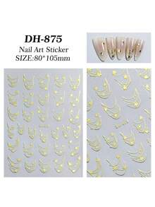 1pc French Star River Nail Stickers Flat Versatile Hot Gold And Silver Star French Nail Stickers, Handmade Nail Decoration, Nail Products, Suitable For/Home/Salon/Company/Mall Nails - Multicolor - View 17