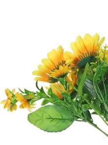 3pcs Simulated Sunflower Bouquet, 13 Sunflower Flowers With Neat Leaves And Stems, Colorful And Smart Simulated Sun Bouquet, Pastoral Style Home Decoration, Garden Flower Decoration, Photography Props, Suitable For Home Living Room Bedroom Kitchen, Wedding, Hotel, Restaurant, Company Front Desk, Campus, Dormitory