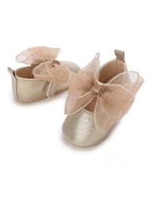 Fashionable Newborn Infant Girl Shoes, Elegant Noble Princess Shoes, Comfortable Soft Sole Anti-Slip Casual Flat Shoes
