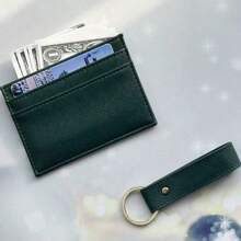 Gift Set PU Leather Cross Pattern Crocodile Textured Card Holder & Keychain Unisex Large Capacity Minimalist Multi-Purpose Credit Card Wallet Case For Men Wallet Mini Wallet Purse Wallet For Women Wallet