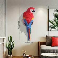 1 PIEZA - Escultura de loro artesanal - Estatua de arte de resina vibrante y detallada para decoración del hogar y el jardín - Regalo ideal para entusiastas de las aves y el arte, perfecto para la decoración de la habitación