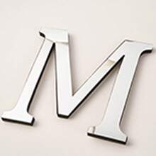 Pegatinas decorativas de pared de letras de espejo acrílico 3D gruesas, 10cm/15cm/20cm letras autoadhesivas extraíbles de espejo acrílico, resistentes al agua y a la corrosión
