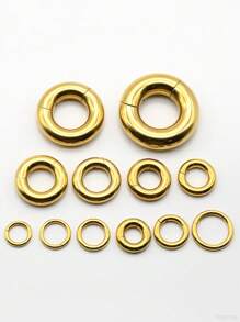 1 pieza de gran calibre Clicker de septum de 10 mm a 2 mm 12G, redondo, liso, de acero inoxidable 316L, pendientes únicos con bisagra, aro de segmento de septum perforado grande, joyería corporal punk para expansión de orejas