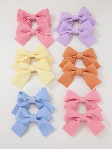 10 piezas Pinzas para el cabello con moño de color caramelo liso para bebés niñas, accesorios lindos de princesa para el cabello para uso diario - Multicolor - Ver 5