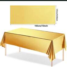5 Stück metallische Folie einfarbige waschbare rechteckige Einweg-Tischdecke, geeignet für Geburtstag, Hochzeit, Party Dekoration