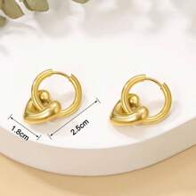2pcs Stainless Steel Waterproof & Fade Resistant Vintage Gold & Silver Heart Shaped Hoop Earrings, Suitable For Women's Daily Wear
