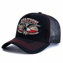 JZML 1pc Men's Letter Eagle Embroidered Trucker Cap