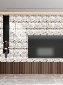 10 pegatinas adhesivas de vinilo de Salpicadero de PVC de mármol artificial autoadhesivo, pegatinas de pared autoadhesivas de corte DIY, resistentes al calor para salpicaderos de azulejos en paredes de baño y cocina, cocina, chimenea, lavadero, paredes de caravana, a prueba de agua, también para sala de estar, dormitorio y pared posterior de TV (5.9/7.87/11.8/15.7/11.4 X 22.4 pulgadas)