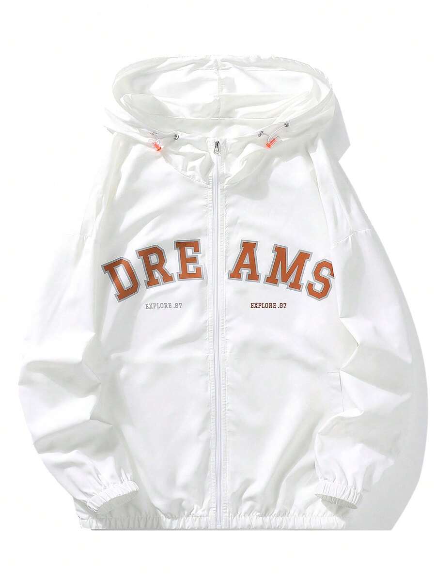 جاكيت واقي من الشمس خفيف الوزن، مطبوع بحرف، تهوية جيدة، فضفاض المقاس، مناسب للجنسين في الصيف