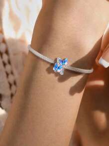 1Pc Fashionable 925 Sterling Silver Butterflies Series Charm Bead Fit For Women Bracelets Bangles DIY Jewelry Making  And Daily Outfit Matching Jewelry Decoration For Girls