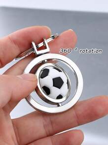 1 Customized Sports Style Keychain Basketball, Football Mini Metal Pendant Bag Accessory, Customized Text, Fun Gift