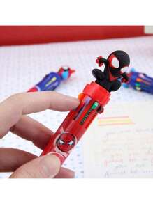 Marvel Bolígrafo multicolor con diseño de Spider-Man de Marvel, con 10 recambios de diferentes colores, bolígrafo multicolor muy atractivo con imagen del héroe, ideal para tomar notas en el aula, escribir a mano, útiles escolares exquisitos, adecuado para útiles escolares, recompensas en el aula, regalos de vacaciones, cuadernos, aprendizaje de regreso a la escuela.