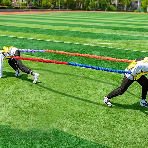 Multi-Person Multi-Directional Rope Running Competition, 2m/6.56ft Long (Random Color), Team Development Game Props, Suitable For Outdoor Activities, Family Team Building Toys.