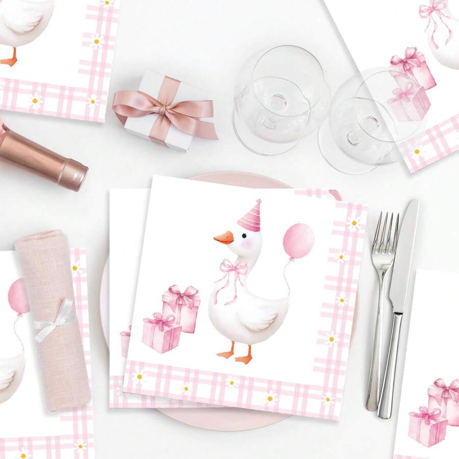 One Silly Goose Napkins For One Silly Goose Birthday Party Decorations Silly Goose Birthday Decor - Multicolor - View 1