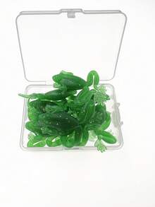 10pcs 5cm/3g Green Frog-Shaped Soft Fishing Lures, Suitable For Bass, Carp, Perch Fishing Accessories - Green - View 5