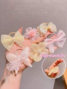 10个/套 女孩可爱蝴蝶结发圈，高弹力发绳组合装，适合上学、旅行、居家、派对、日常佩戴，青少年礼物 - 10 PCS - 查看 7