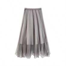 Women's Solid Color Skirt, Fashionable For Summer - Light Grey - View 3