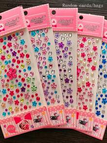 1pc Random Color & Style Changeable Sticker, Cartoon Crystal Brick Stone Sticker, Reward Sticker For Kids, Girls, Kindergarten, Gem Sticker - Multicolor - View 14