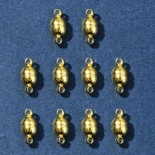 10SETS Round Brass Magnetic Clasps With Loops, N35 Grade Strong Magnet, Oval, Nickel Free, 11x5mm, Hole: 1mm - 10sets - View 11
