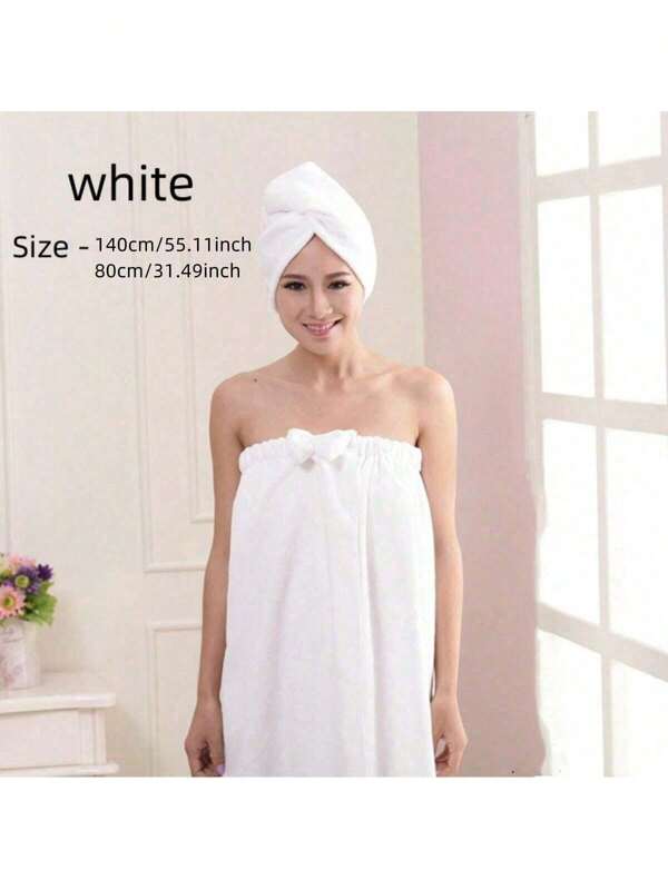 2 Peças Conjunto de Toalha Vestido e Touca de Secagem de Cabelo em Microfibra, Altamente Absorvente, Leve e Secagem Rápida, Conjunto de Toalha de Banho e Touca de Chuveiro, Decoração de Banheiro Doméstico, Decoração de Outono para Salão de Beleza