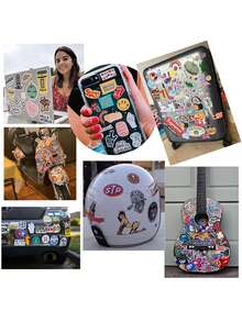 Finego 50 miếng dán cà phê mùa hè cổ điển, thiết kế cổ điển cho cốc cà phê và sổ tay, vật dụng cần thiết cho giờ nghỉ cà phê thư giãn, cảm giác mùa hè, phụ kiện bán chạy cho người yêu thích cà phê - Nhiều màu - Xem 10