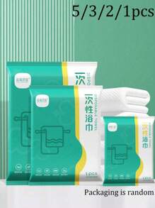 便携式一次性浴巾，更大更厚，独立包装，柔软亲肤，沐浴舒适，吸水性强，适合商务旅行、家庭、旅游、健身房、办公室、度假和露营家居浴室装饰秋季装饰假日海滩必需品返校