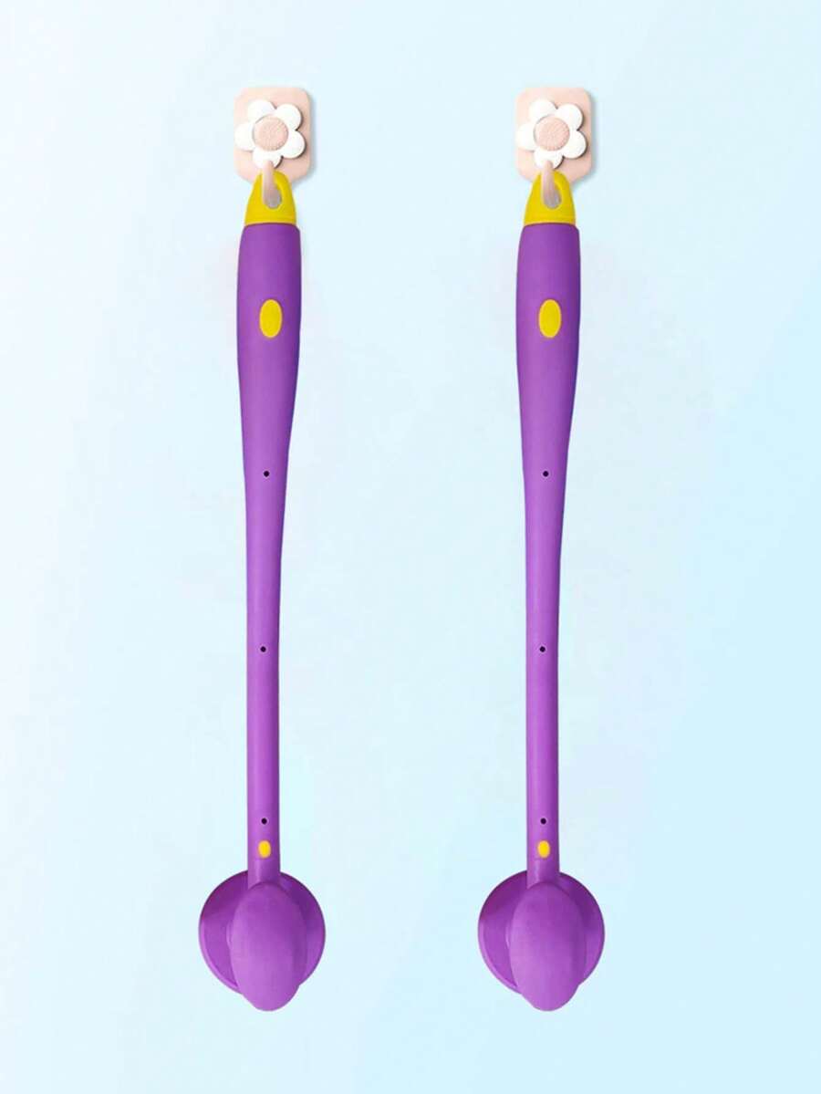 1pc Purple Wood Meridian Calabash Massage Stick - Purple - View 1