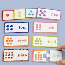 Cartes puzzle d'appariement de nombres, jeu de puzzle de cognition des nombres, jouets d'apprentissage de l'arithmétique familiale, cadeau d'anniversaire, cadeau de la Fête des enfants