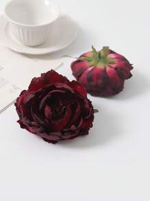 5pcs Artificial Peony Flower Hair Accessories, Handmade Hair Clips For Bridal Hairstyle, Wedding Photography Props, Multiple Colors Available