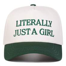1pc Women "Literally Just A Girl Time" Embroidered Trucker Hat, Casual Street Style Baseball Cap, Suitable For Spring/Autumn Outdoor Travel