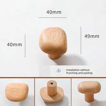 Nordic Pebble Shaped Wall Mounted Coat Hook Natural Wood Clothes Hanger Decorative Key Hat Scarf Handbag Storage Hanger Bathroom Rack - Many - View 12