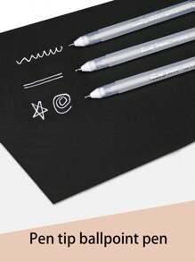 6 قطع/1 قلم تحديد، قلم فني، كرتون أسود، قلم خطاف أبيض، قلم رسم وجرافيتي DIY، قلم قرطاسية بسيطة، قلم كتابة برأس خطابات سوداء، عودة إلى المدرسة